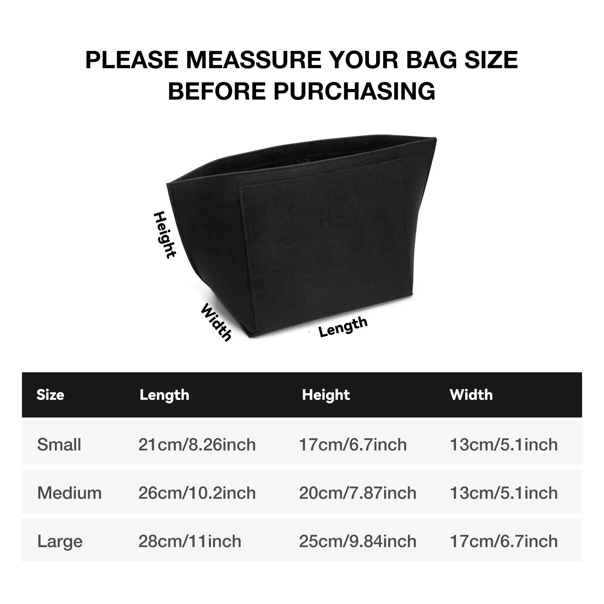 LuxLiner Felt Insert Bag for Longchamp Handbags Premium Purse Organizer Travel Makeup Essentials
