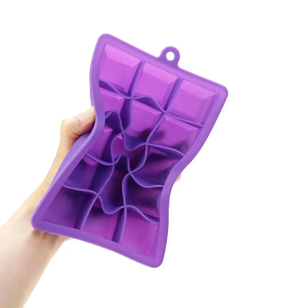 Simples Market silicone ice cube mold, purple 24-grid square tray for cocktails and cold drinks