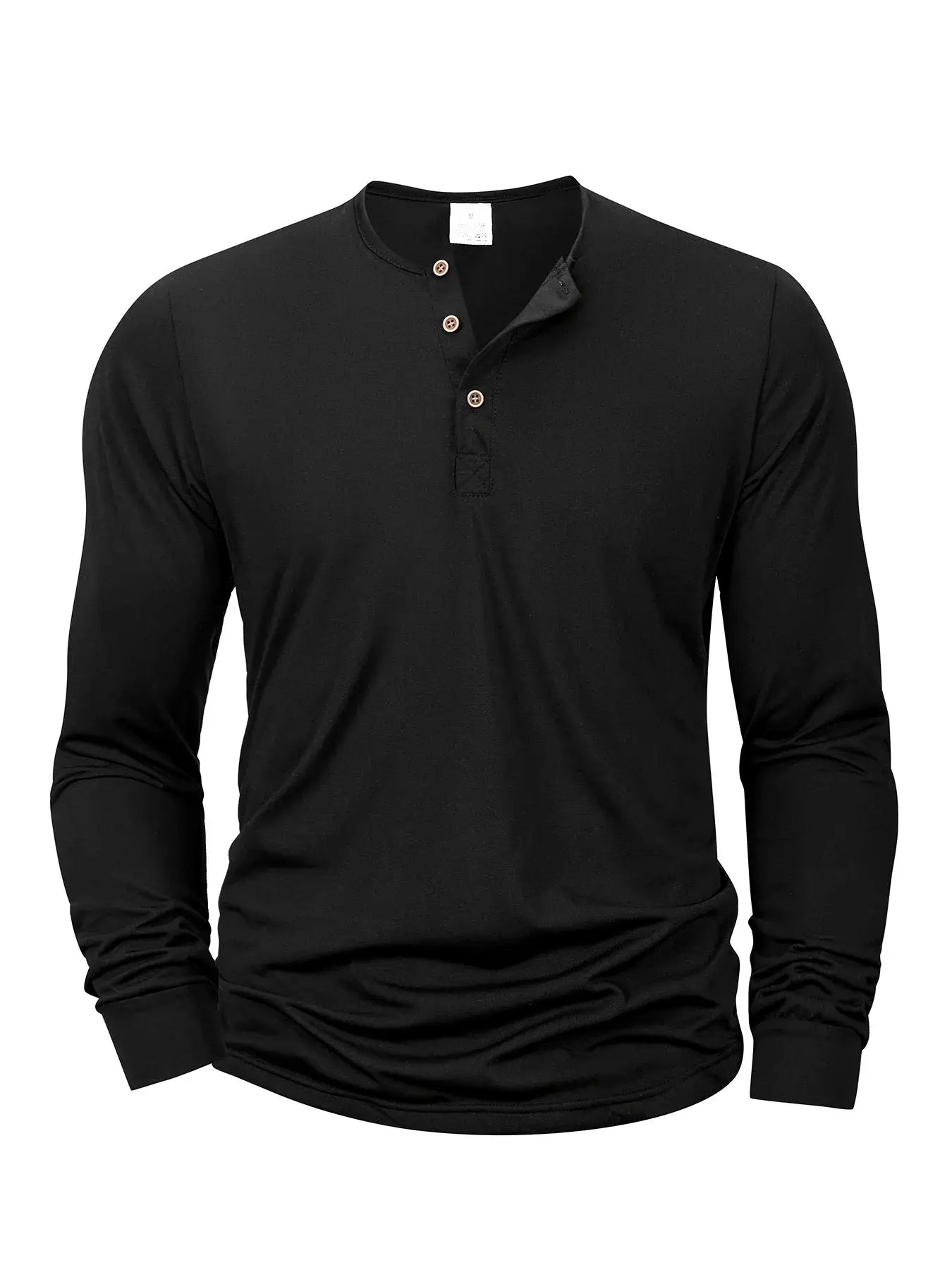 Men's Long Sleeve Henley Neck T Shirt Slim Fit Bottoming Shirt For Fitness And Casual Comfort