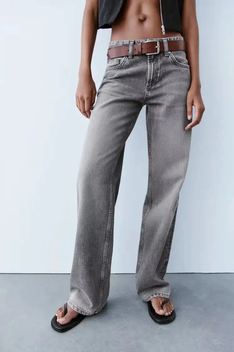 Z1975 Straight Leg Jeans For Women Y2K Classic Wash 2025 ETJ