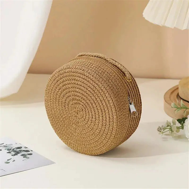 Handwoven Straw Womens Shoulder Bag Crossbody With Lock Closure For Secure Everyday Style