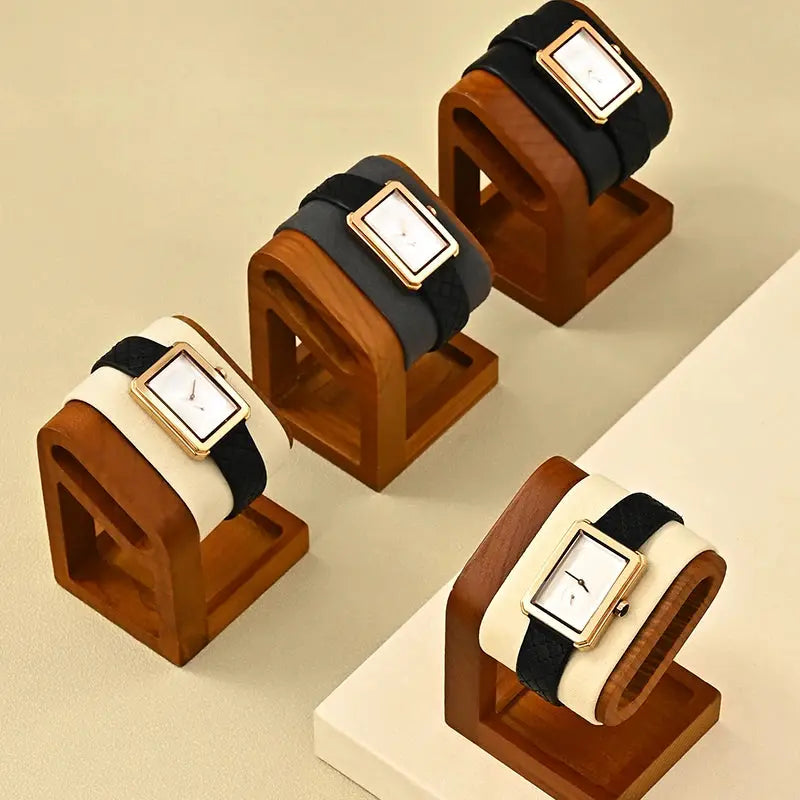 WoodTen Solid Wood Watches Display Stand Elegant Jewelry Organizer For Watches Necklaces Bracelets Bangles