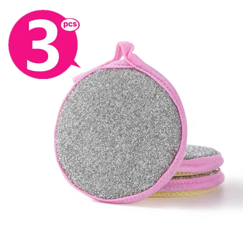 TrueClean Double Sided Dish Sponge With Soft Sponge On One Side And Nylon Scrubber On The Other