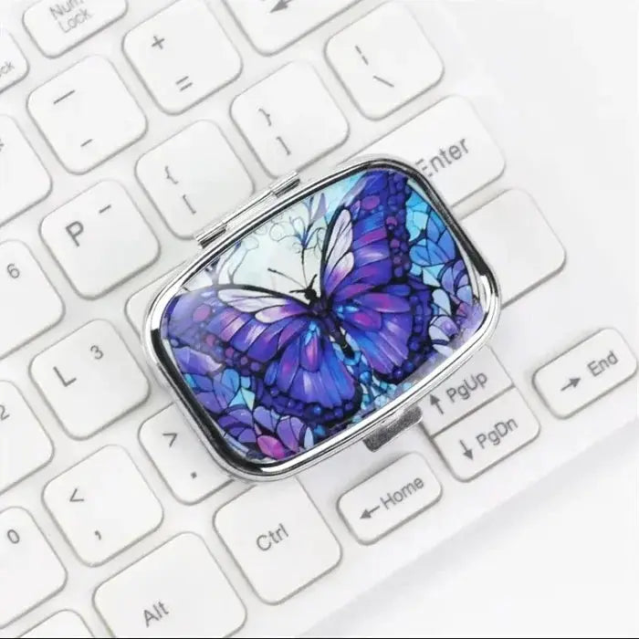 Colorful Travel Pill Box Jewelry Organizer Metal Case Compact Portable Medicine Box For Small Items