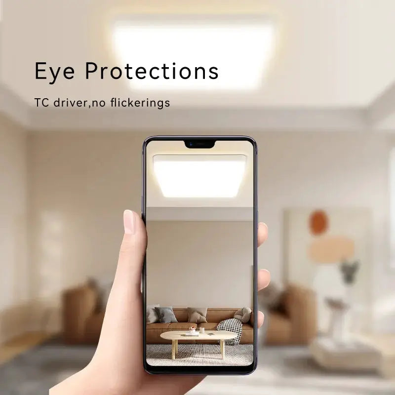 Simples Market white square LED ceiling light panel, 110–220V, 15–50W, eye-protection design for living room and bedroom