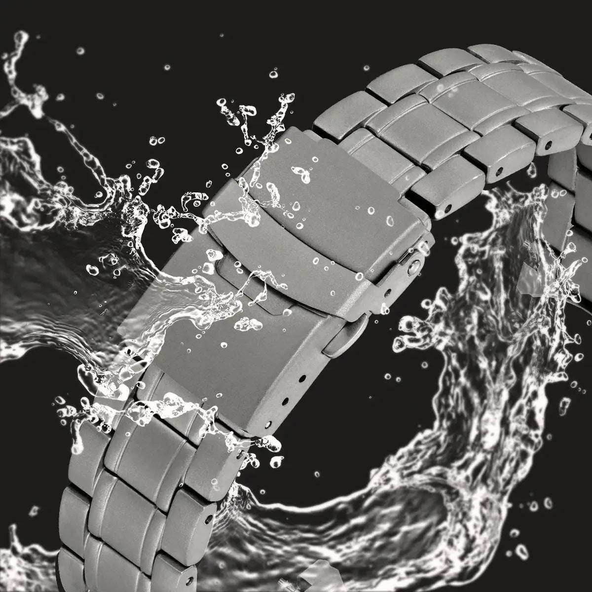 Full titanium watch bracelet, 20mm width with quick-release titanium clasp by Simples Market