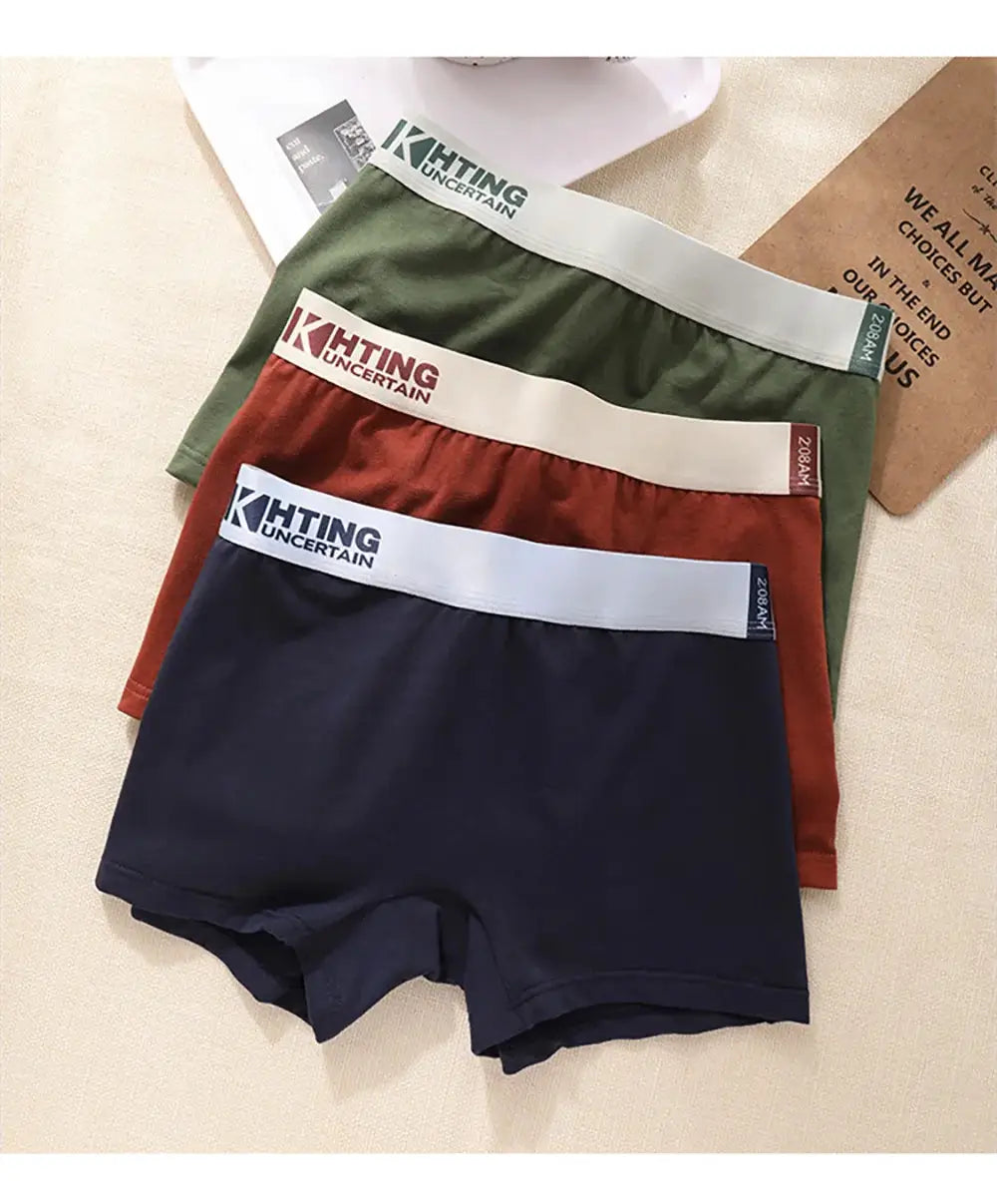 Women's 4-pack cotton underwear with high waistband; antibacterial fabric in navy, green, red, cream.