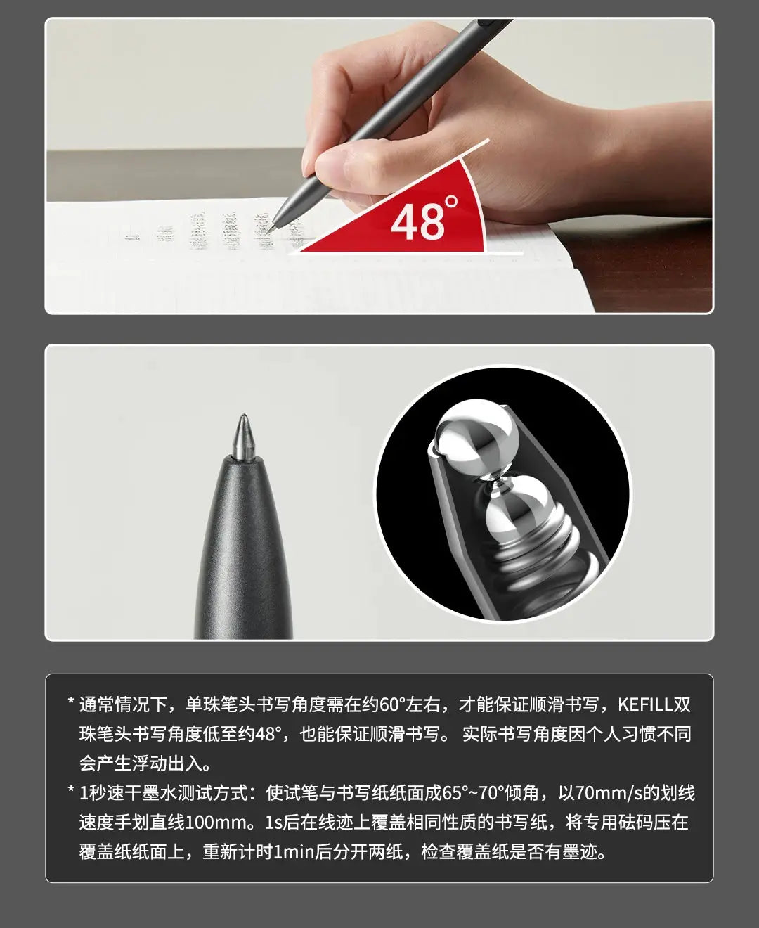 KACO gel pen with metal clip, 0.5mm black ink, smooth quick-drying writing by Simples Market