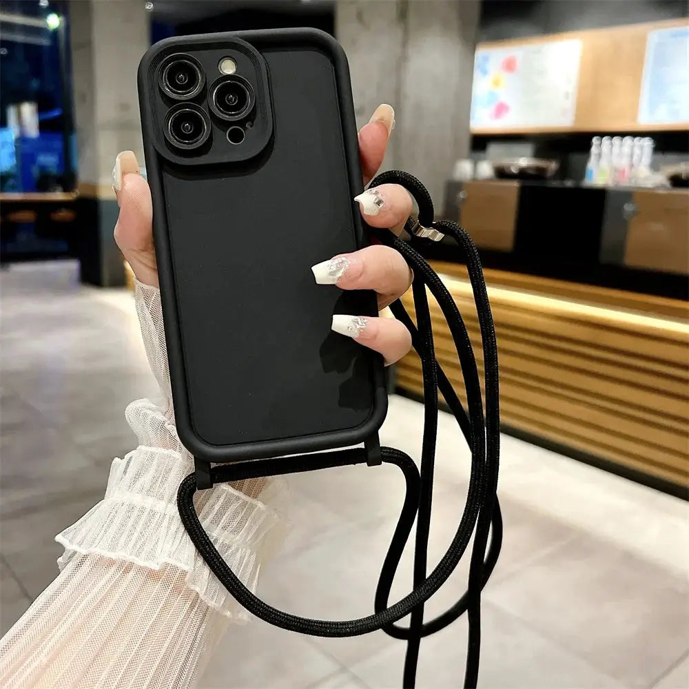 SureGuard Crossbody Phone Case for iPhone 14 Through 17 Series With Adjustable Lanyard Hands Free Carry