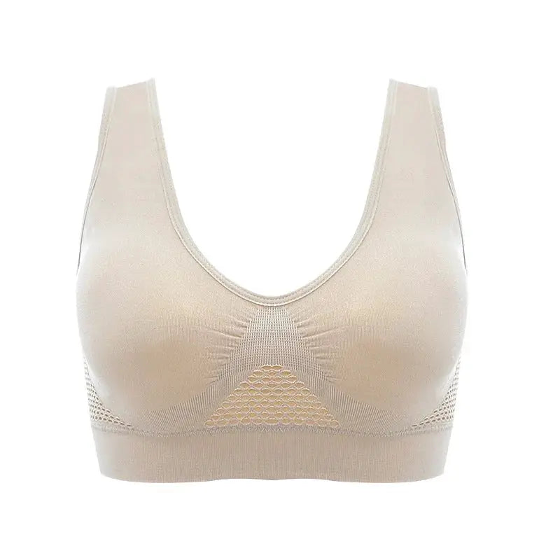 PulseWear Womens Breathable Sports Vest Bra with Sweat Absorbent Pad for Track and Field Gym Running Light Comfort