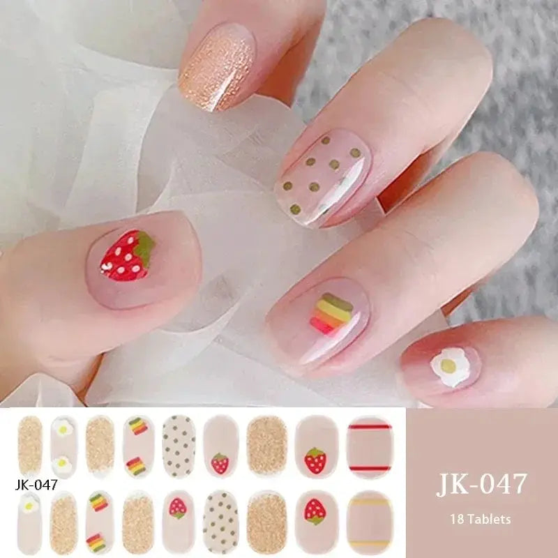NailLux Semi Cured Nail Wraps For 16 To 20 Tips Easy Full Cover Adhesive Press On Nails Gel Finish UV LED Compatible