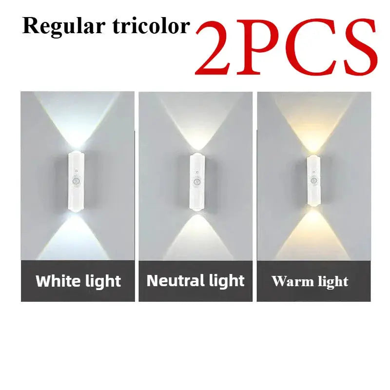 Smart RGB Gradient Night Light Magnetic Motion Sensor Rechargeable Wall Lamp Bedroom Bathroom Closet Garden Home Decor