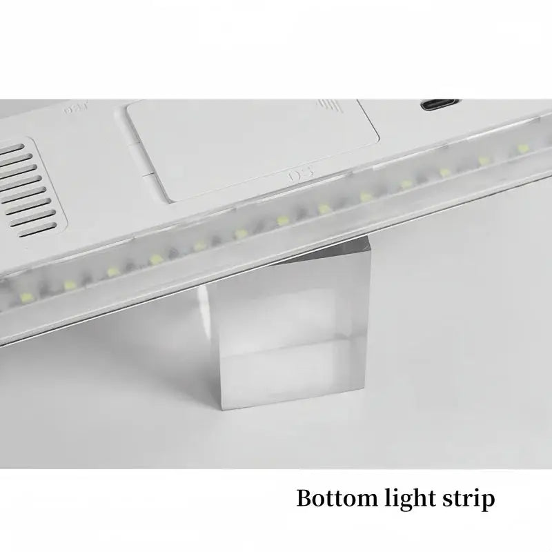 USB powered digital alarm clock with white mood light and bottom LED light strip on a compact tabletop by Simples Market