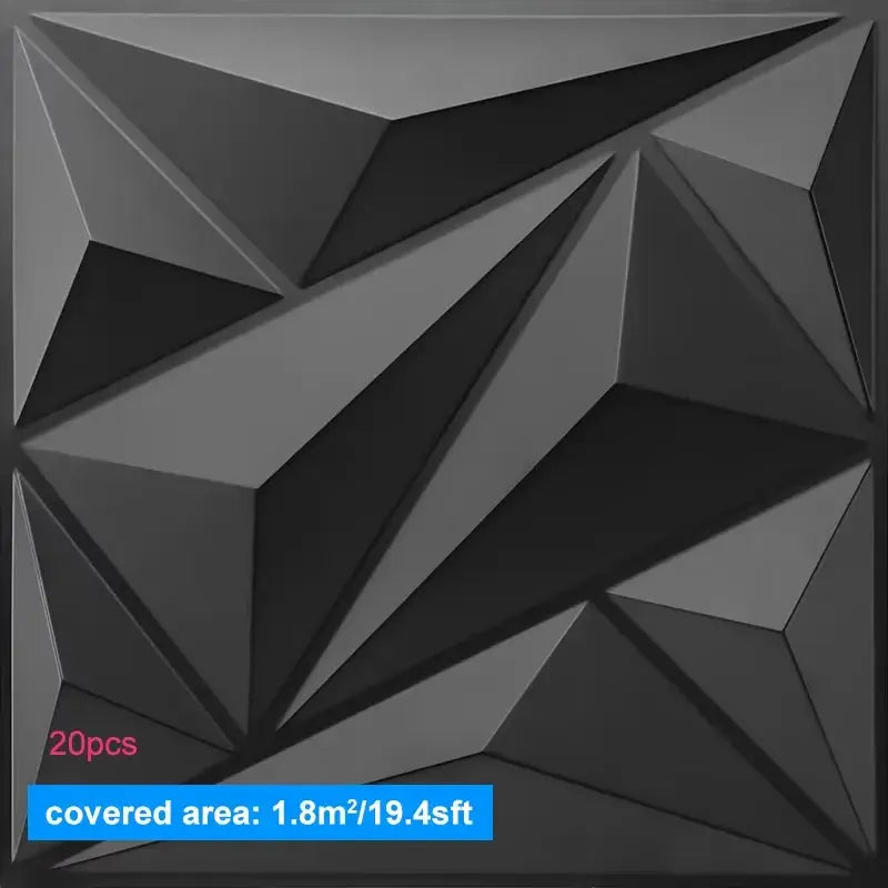20 Pcs 3D Wall Panels 30x30cm Indoor Wall Decor For Living Room Bedroom Hotel Office Mural Tile Panels