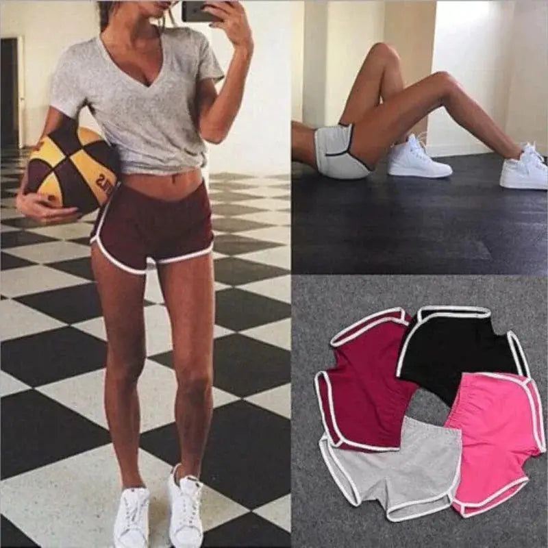 VivaFit Womens Casual Fitness Shorts Slim Fit Breathable Cotton Blend For Running Cycling And Gym