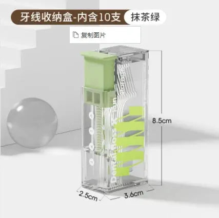 Portable Floss Dispenser With 10 Pieces Floss Automatic Ejectable Organizer For Oral Care And Disposable Flossing Sticks