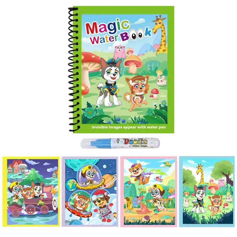 Reusable Water Drawing Book Mess Free Magic Painting Pad With Refillable Water Pen For Kids Learning Educational Toy