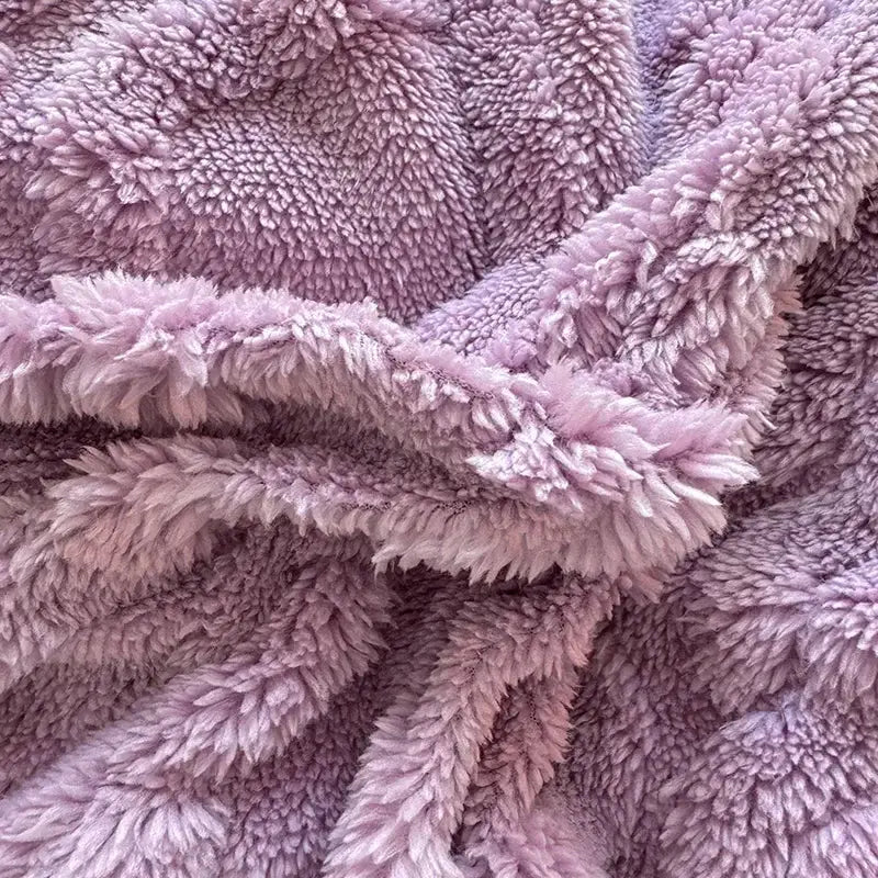 Tafuru Milk fleece duvet cover set, solid lavender plush fabric, Simples Market