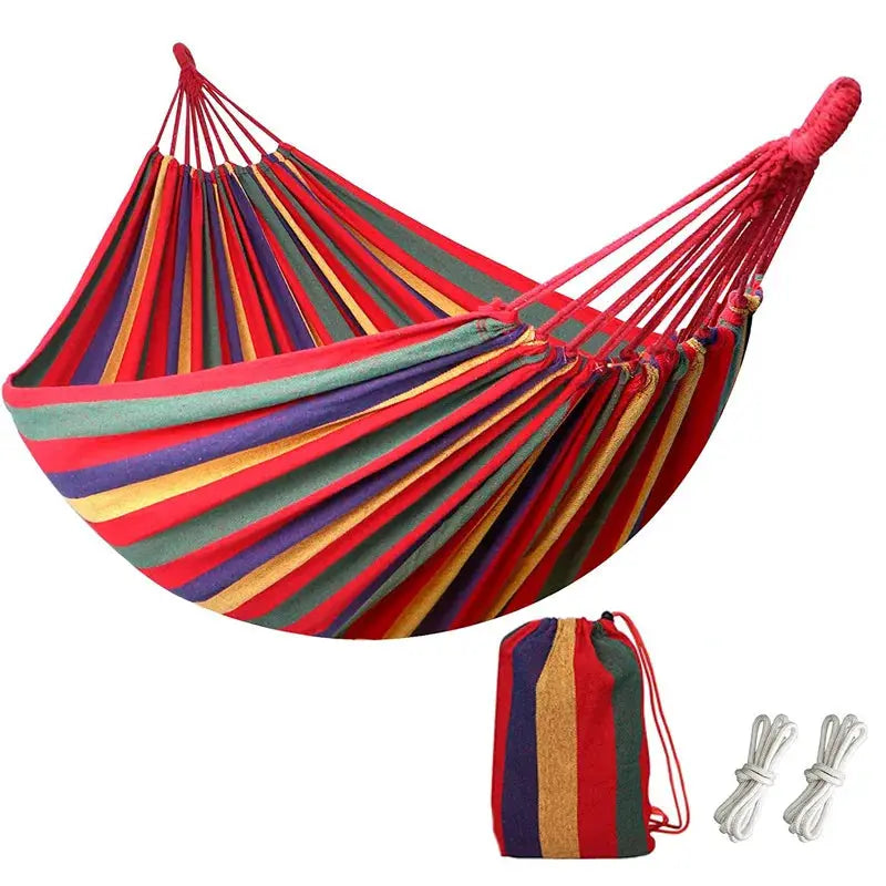 WestTune Outdoor Canvas Hammock Camping Swing With Tree Ropes Load Bearing Up To 200kg For Garden Patio Backyard