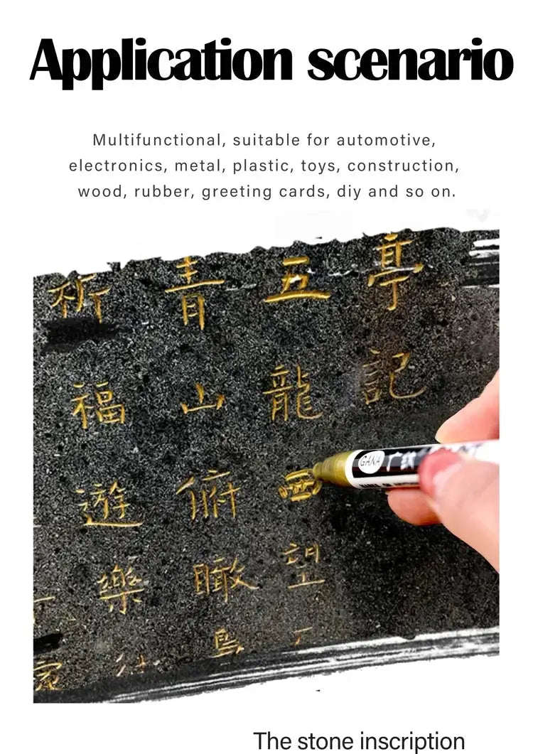 4-piece oil-based permanent markers set by Simples Market, 0.7mm, waterproof for rock painting with gold ink on stone
