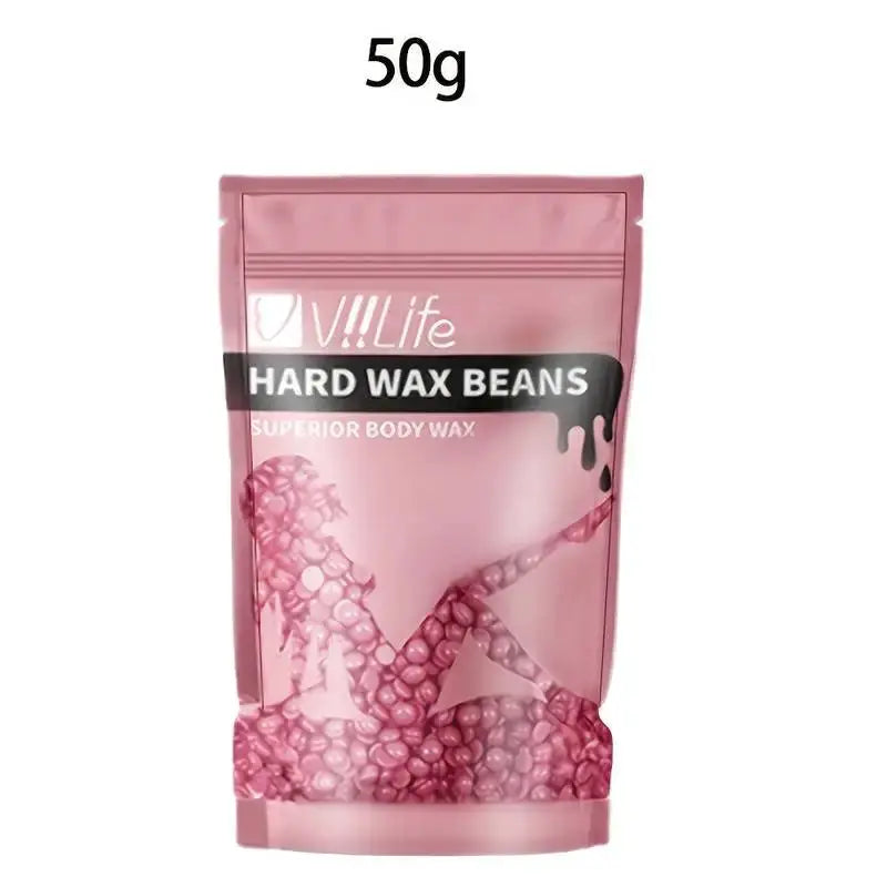 Hard wax beans pink 50g packaging for body, eyebrow, bikini, face and leg hair removal