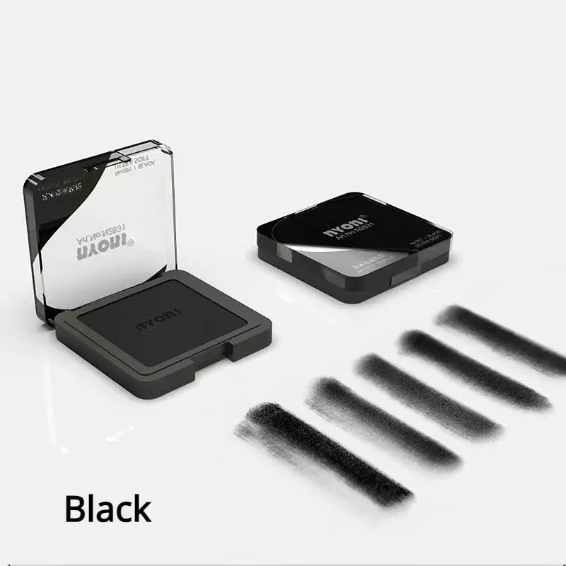 Simples Market black charcoal drawing powder in two compact tins; ultra-soft, blendable pigment for wet or dry use