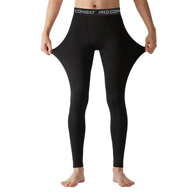 SONECHOKI men's black compression tights with Combat Pro waistband, polyester