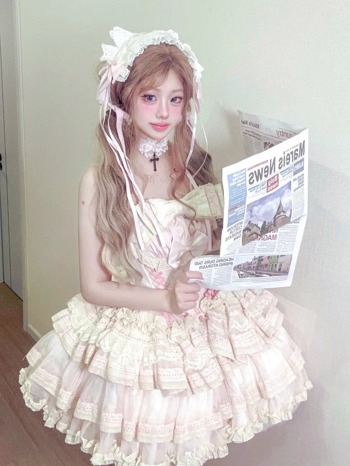 Girls Birthday Lolita Dress Tube Top Satin Bowknot Pettiskirt Mini