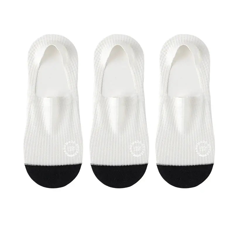 Mens Invisible Socks Thin Breathable Waffle Pattern Anti Friction Sweat Absorbing Casual Mesh Socks 3 Pairs