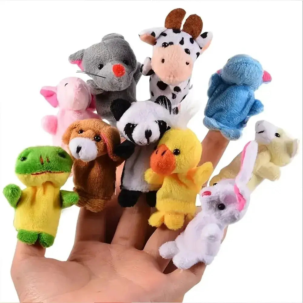 Cartoon Finger Puppets For Kids Plush Hand Dolls 1 5 10 Pieces Soothing Storytelling For Early Education