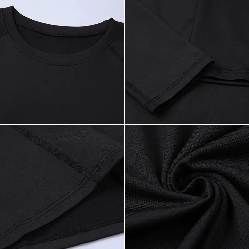 Men Compression Running Top Long Sleeve For Gym Clothing Quick Dry Sportswear Fitness Tee Training Workout Muscle Top