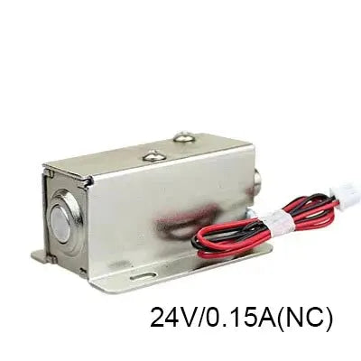 DC 12V mini electric bolt lock in stainless steel with mounting bracket and two-wire cable; easy to install