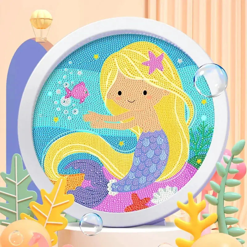 Round Frame Unicorn Diamond Painting Kit For Kids And Teens With Kitten Dinosaurs And Tigers Creative Diamond Art
