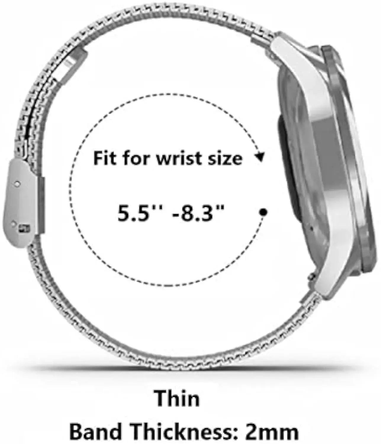 Stainless Steel Mesh Watch Band Quick Release Replacement Strap 12mm 14mm 16mm 18mm 20mm 22mm for Men Women