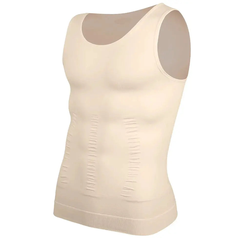 Men body shaper compression shirt beige by Simples Market tank top