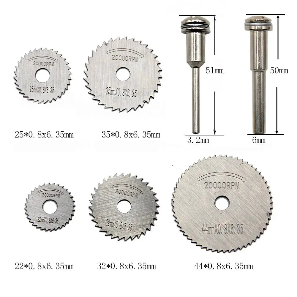 3.2mm And 6mm Connecting Rod Hand Drill Circular Saw Blade Set For Micro Electric Grinder Plastic Wood Metal Cutting