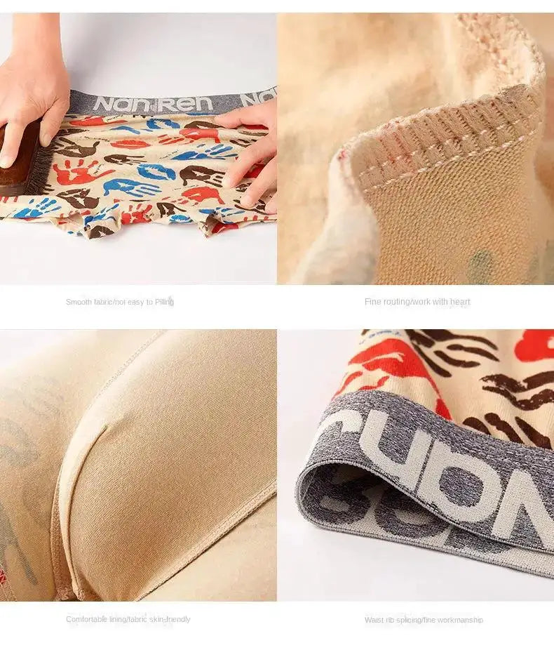 Boxer shorts 4-pack for men, cotton fabric by Simples Market in assorted prints