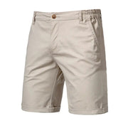 Men's 100% cotton solid shorts, beige, elastic waist for casual wear