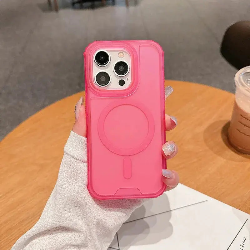 Simples Market 3-in-1 Magnetic Heavy-Duty MagSafe pink iPhone case for iPhone 12–17 Pro Max