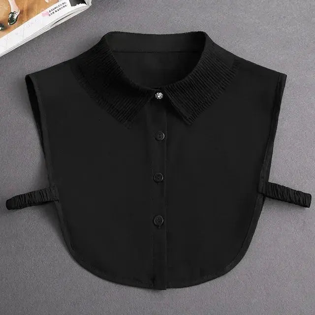 Detachable White Faux Collar With Front Tie For Women And Girls Vintage Lace Blouse Collar