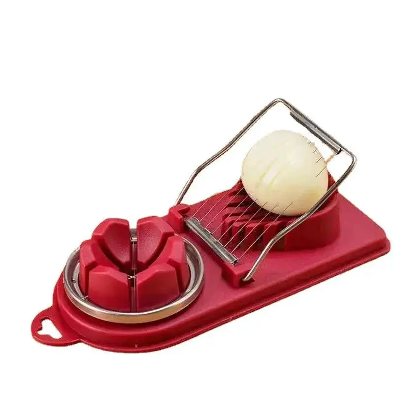 Multifunctional Egg Slicer Stainless Steel Two In One Egg Cutter And Splitter Kitchen Gadget