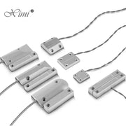 Door sensor set of seven silver metal wired reed switches for roller shutter security, Simples Market