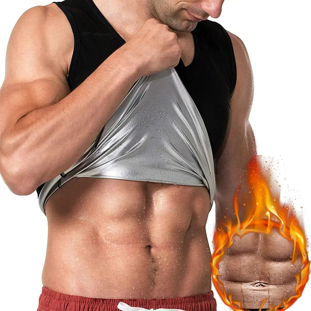 Pop Closets sauna shirt for men, silver compression tee, Simples Market body shaper for workouts