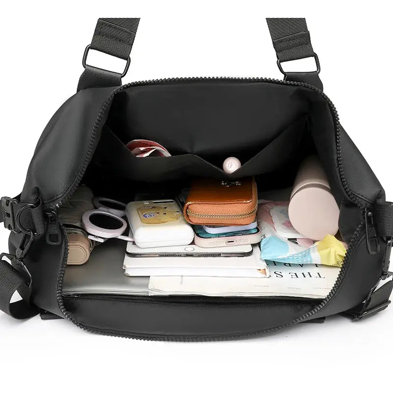 Travel bag black Oxford cloth waterproof large-capacity duffel with carry straps