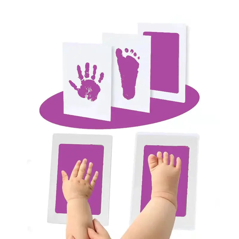 Newborn Baby Diy Hand And Footprint Kit With Ink Pads And Photo Frame Keepsake Gift For Parents