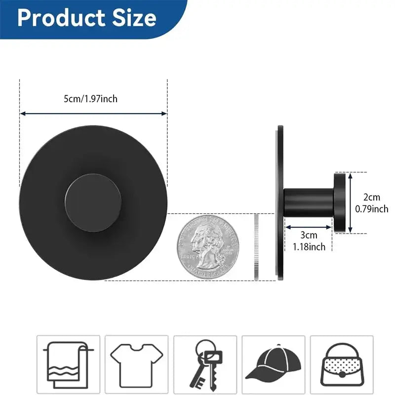 Extra Sticky Stainless Steel Towel Hooks Wall Mount Rustproof Hanger