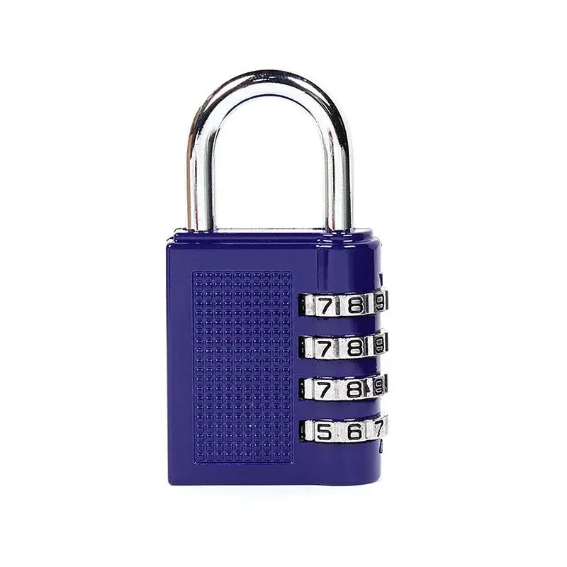 Padlock blue zinc alloy 4-digit combination lock for luggage