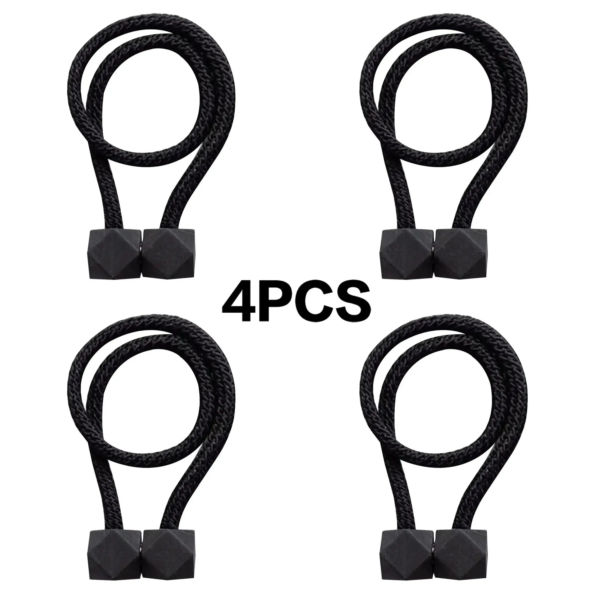 4 Pcs Curtain Tiebacks With Strong Magnets Thick Rope Design For Bedroom Living Room Kitchen Durable Plastic Home Decor - Simples Market