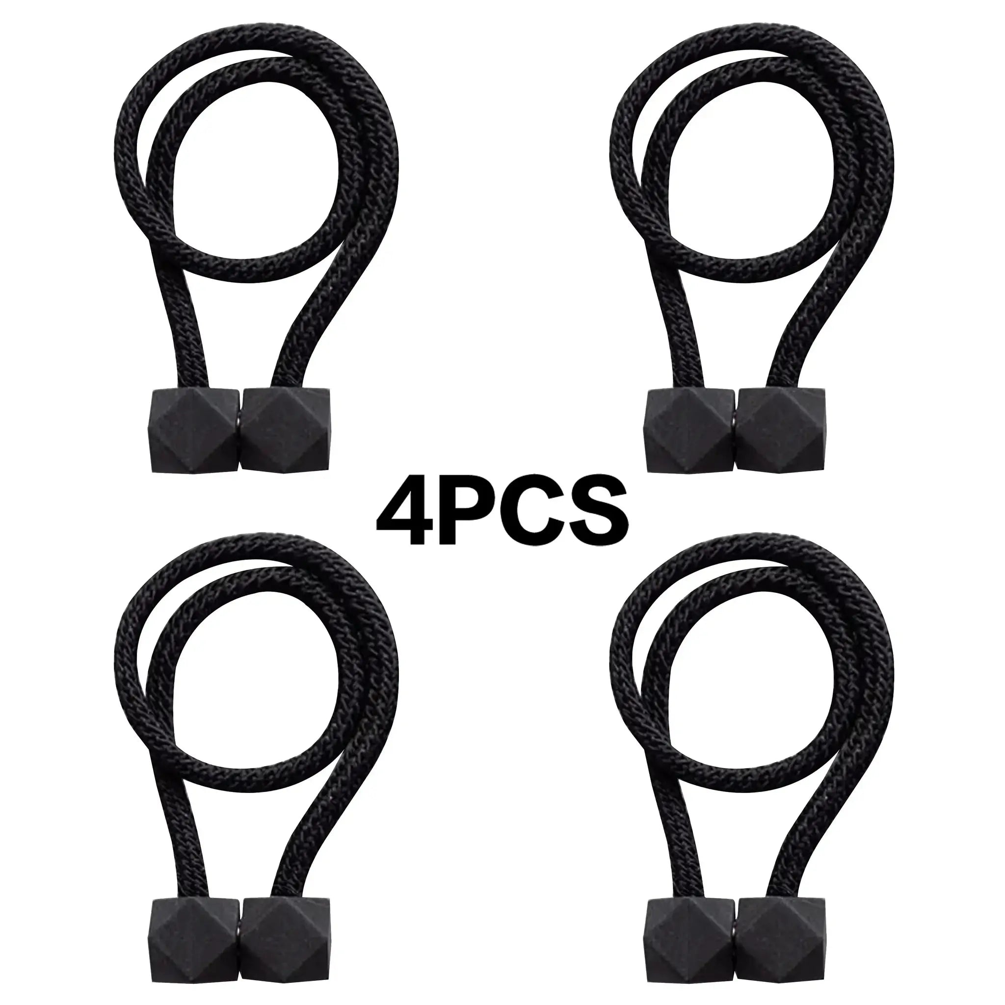 4 Pcs Curtain Tiebacks With Strong Magnets Thick Rope Design For Bedroom Living Room Kitchen Durable Plastic Home Decor - Simples Market