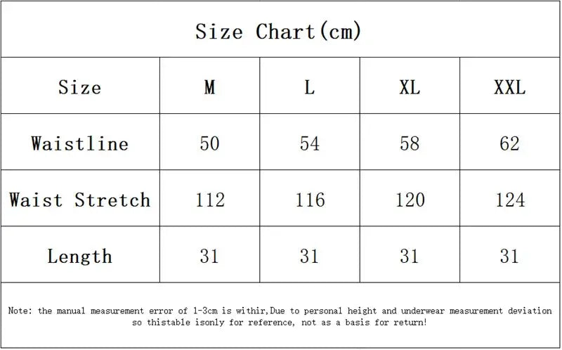 Flarixa high waist seamless shaping briefs by Simples Market size chart (M-XXL): waistline, stretch, length.